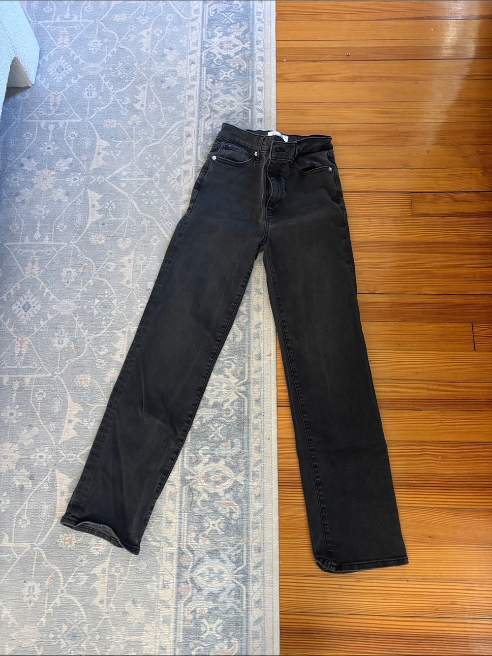 Frame Denim Black Straight-Leg Jeans